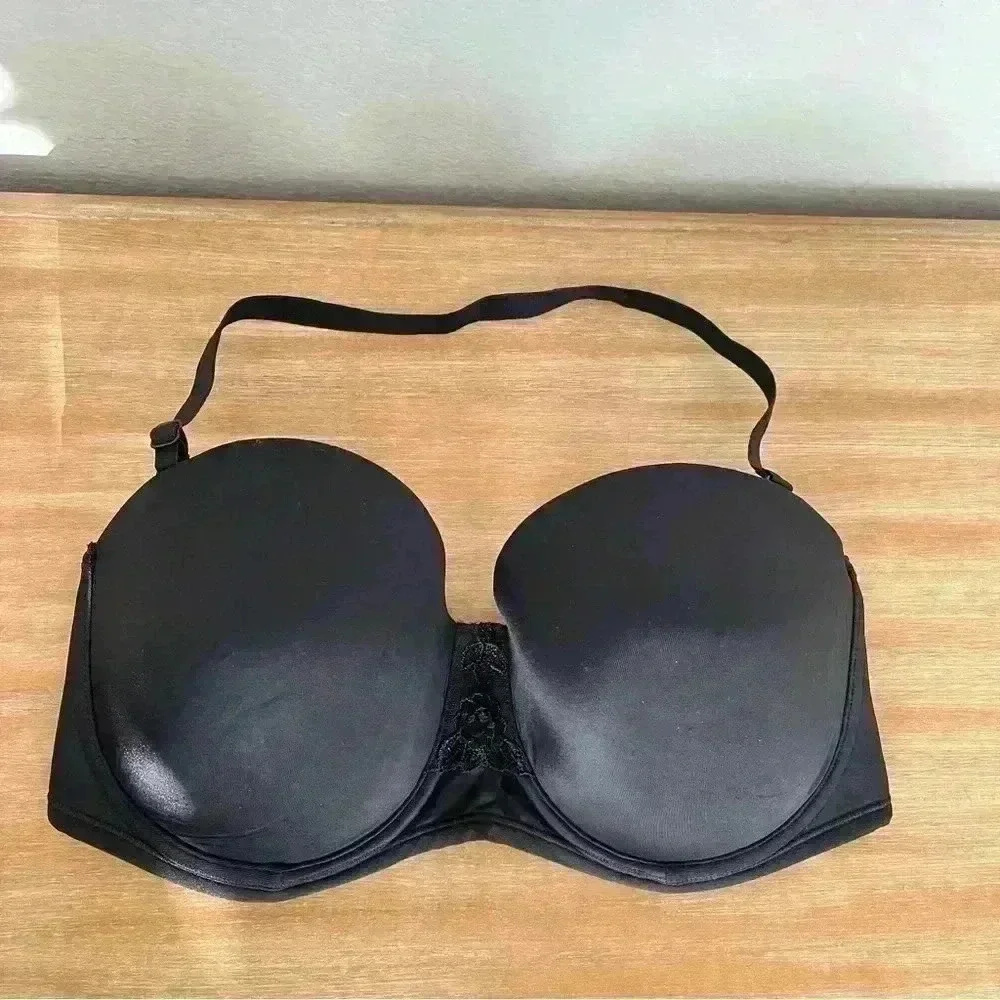 Vanity Fair Black Strapless Smooth Back 5 Way Stretch Bra Women’s‎ Size 36DD